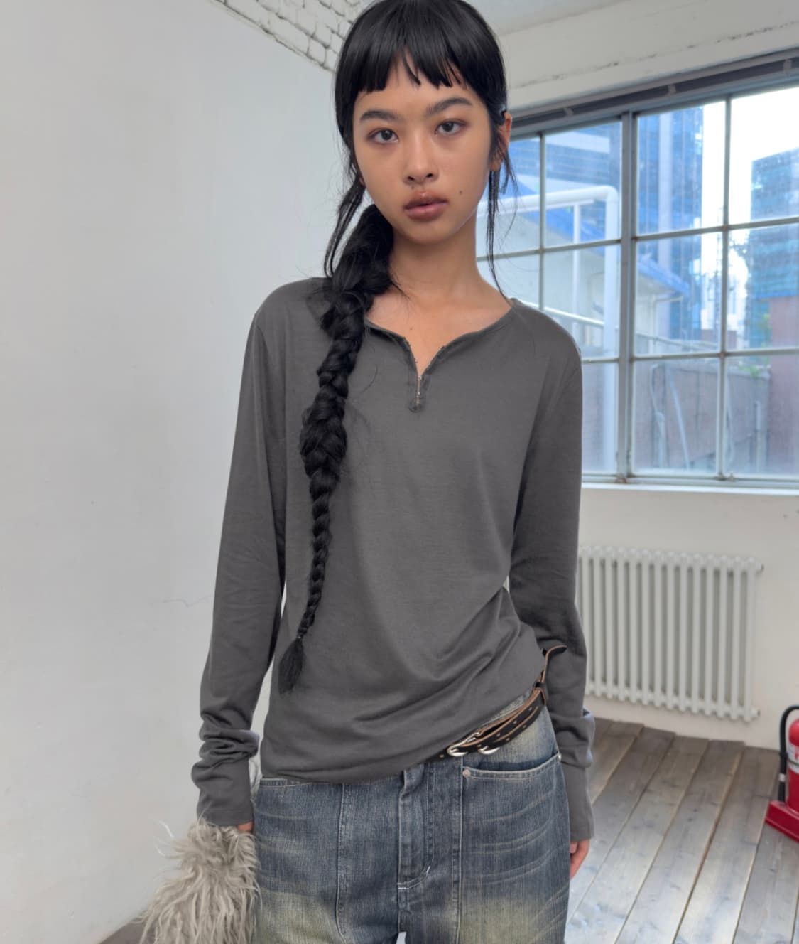 포르테나 HOOK HENRY NECK LONG SLEEVE T-SHIRT 상품이미지1