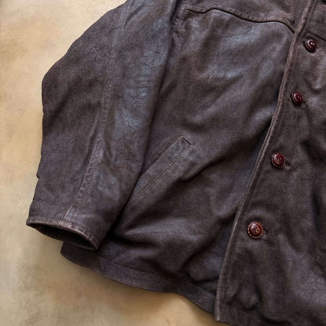 MC NEAL 유럽발 오버사이징 에이징 레더 자켓 상품이미지2