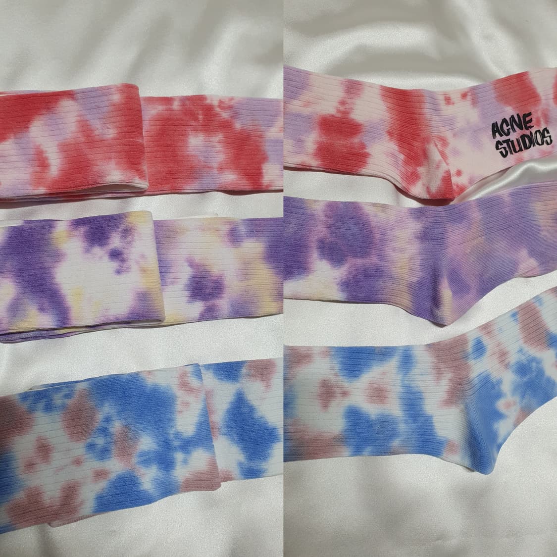 아크네 레드 퍼플 블루 물나염 타이다이 롱 삭스 무릎양말 긴양말 상품이미지7