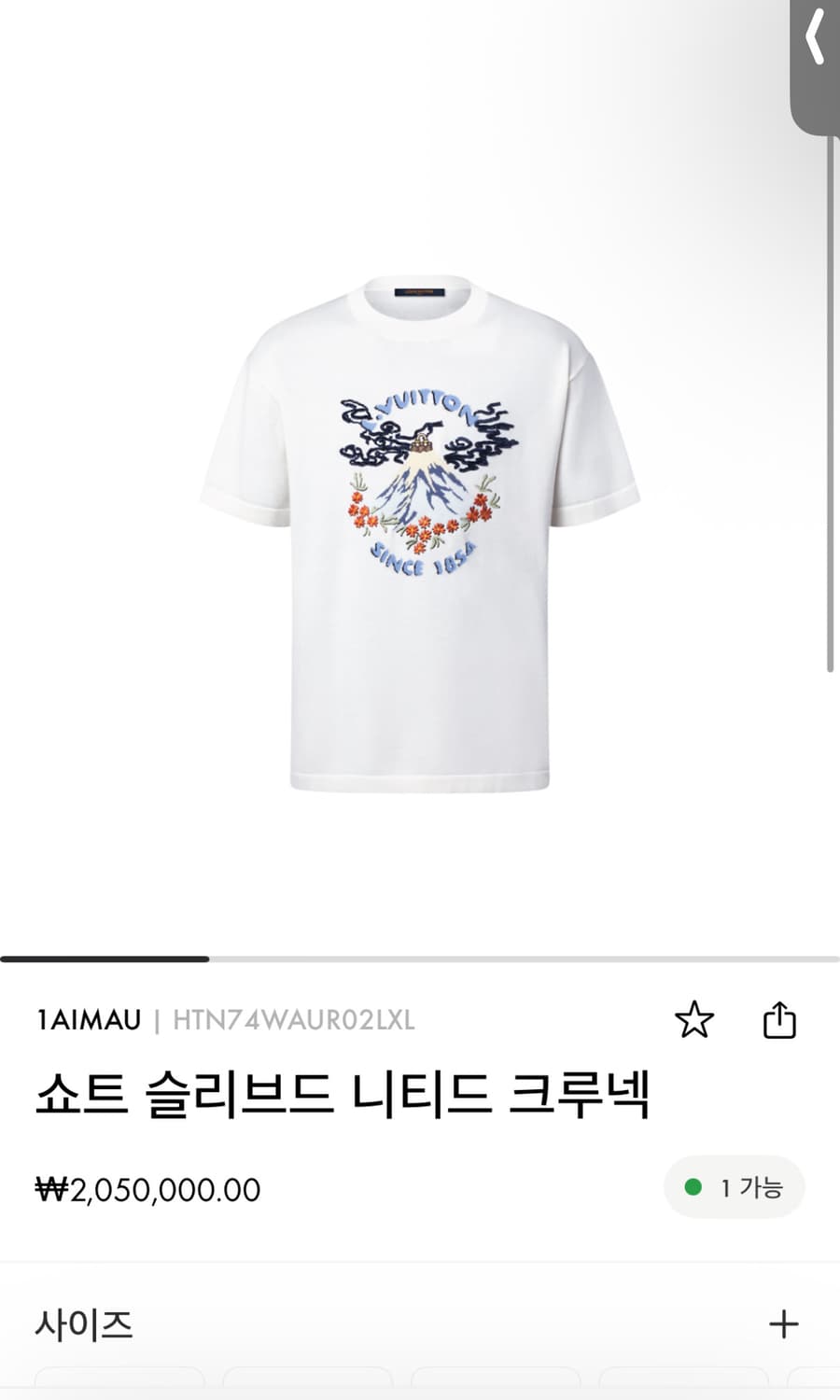 25SS 신상 루이비통 반팔 니트 M 상품이미지1