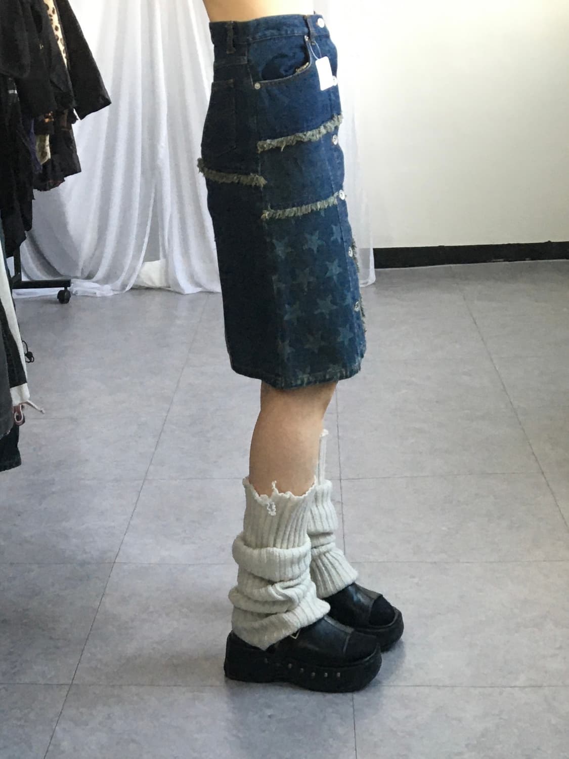 Patch point denim midi skirt 상품이미지7