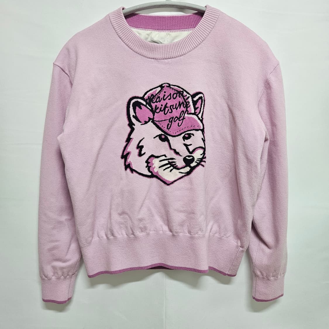 S 메종키츠네 골프 베이비핑크 니트 상품이미지1