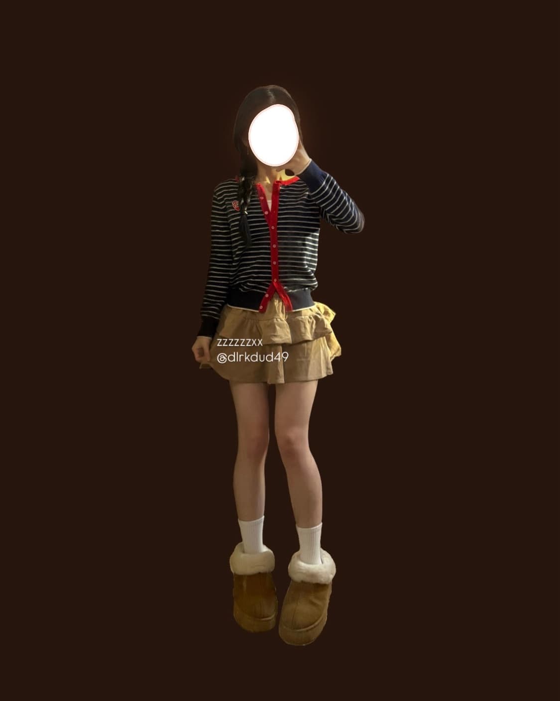 라코스테 하트 네이비 스트라이프 가디건 상품이미지1