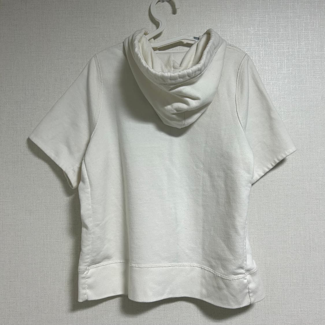 아베크롬비 y2k 기모 반팔 후드집업 화이트 크림 M 상품이미지7