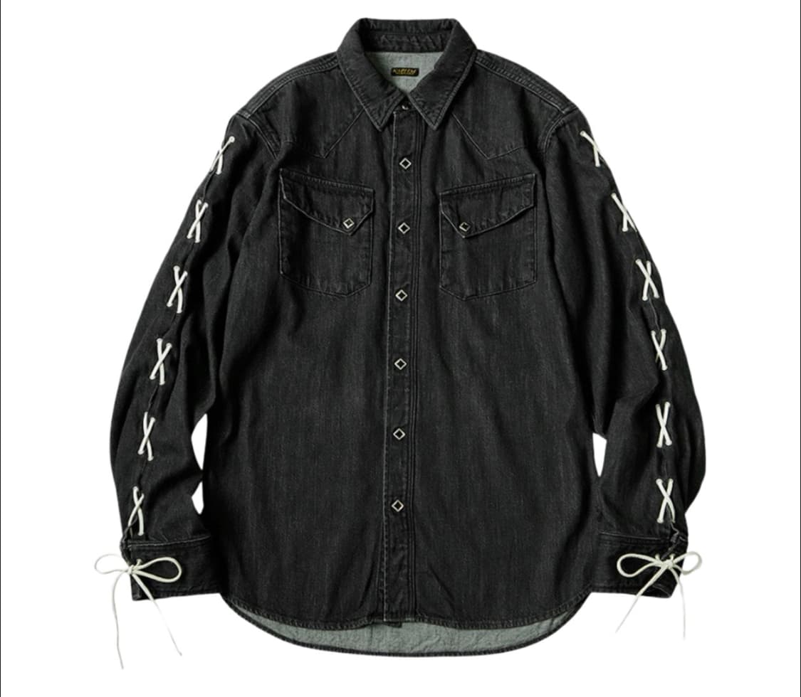 캐피탈 레이스업 웨스턴 데님 셔츠 4사이즈 상품이미지1