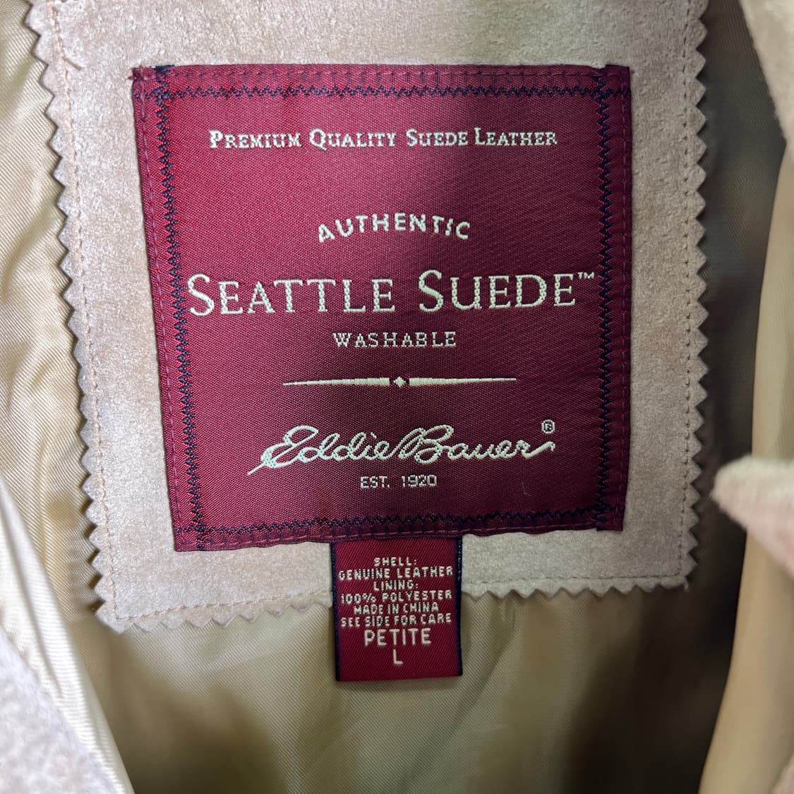 에디바우어 베이지 스웨이드 자켓 L 상품이미지3