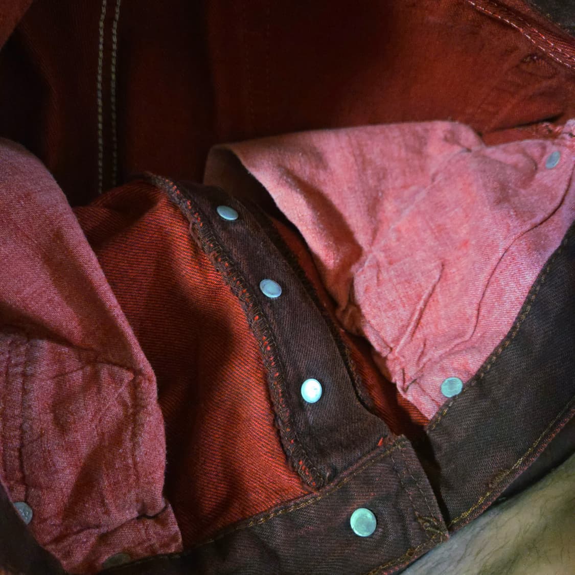 리바이스 501 버건디 레드 워싱 데님 팬츠 32 상품이미지8