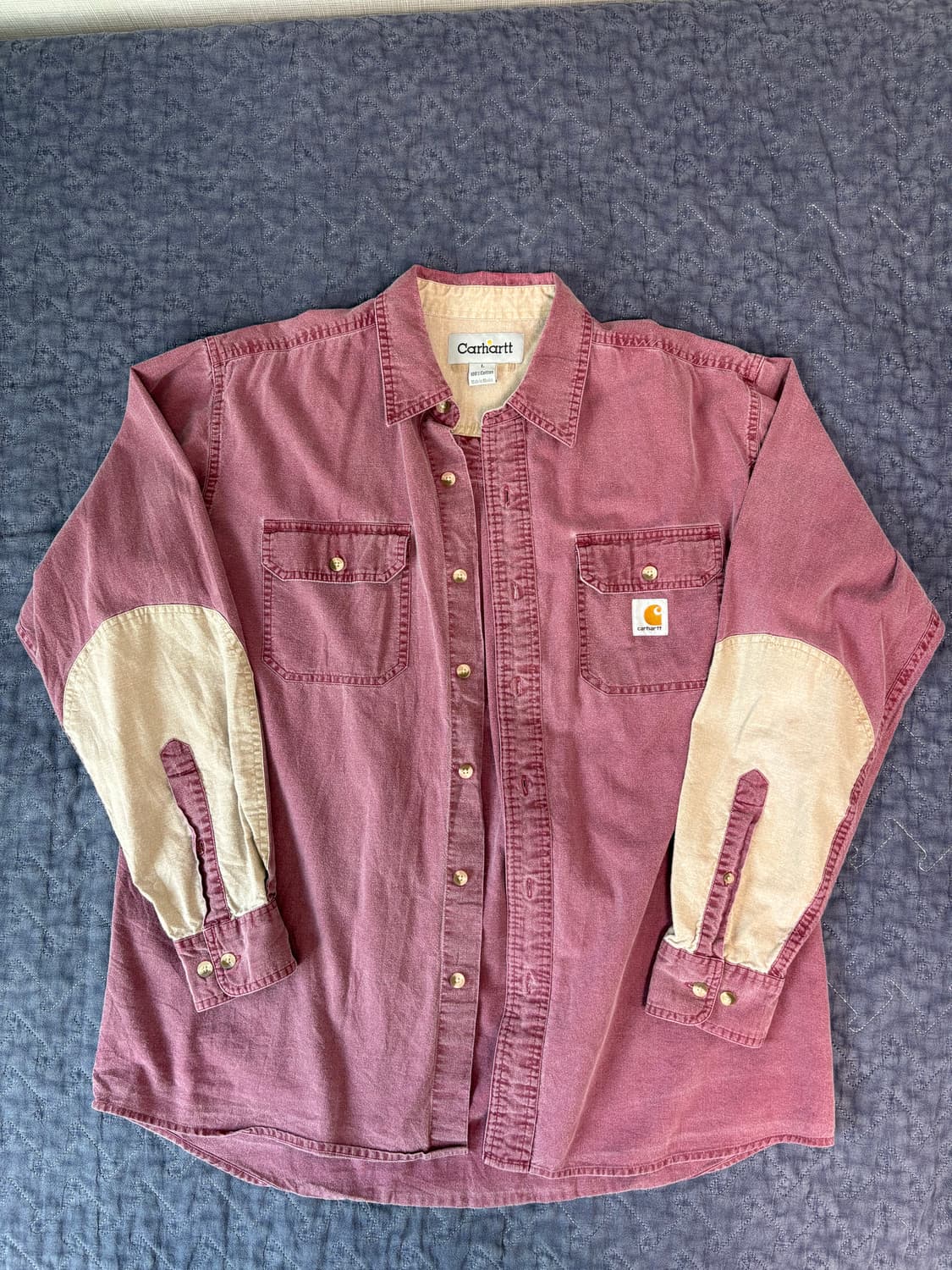 칼하트 워크 셔츠 버건디 상품이미지2