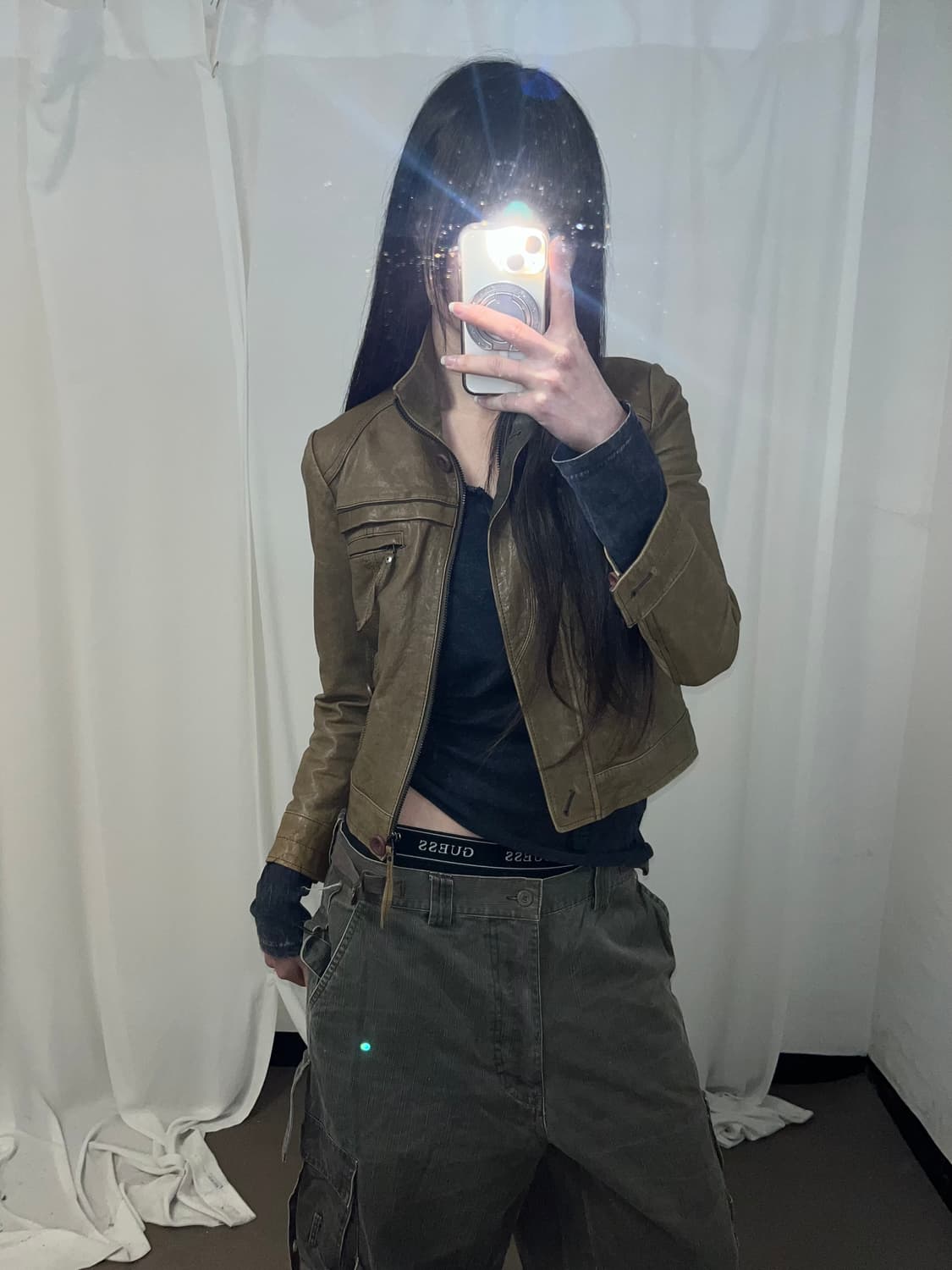 브라운 레더 자켓 (양가죽) 상품이미지2