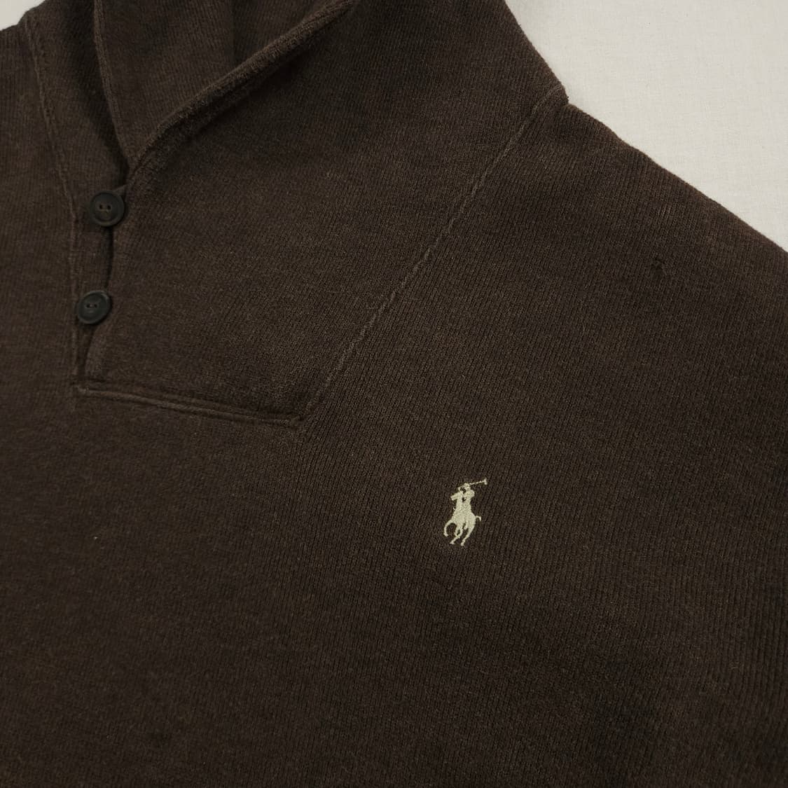 XL(105) 폴로 랄프로렌 숄카라 니트 우드브라운 상품이미지3
