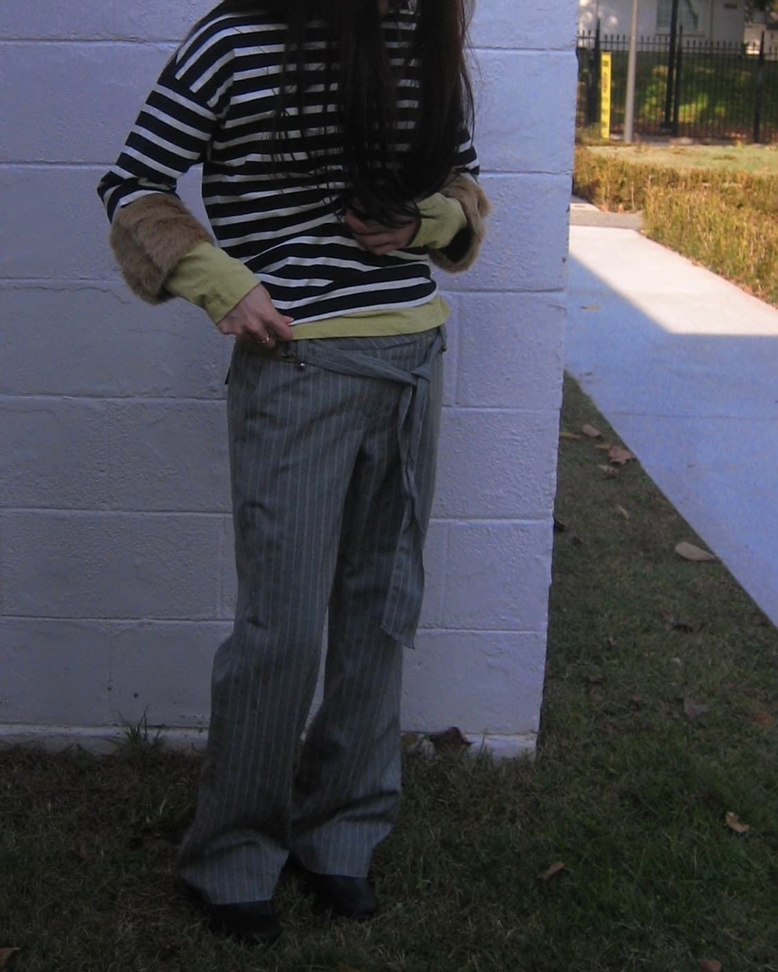 [SYSTEM] Stripe Belted Trousers 상품이미지1