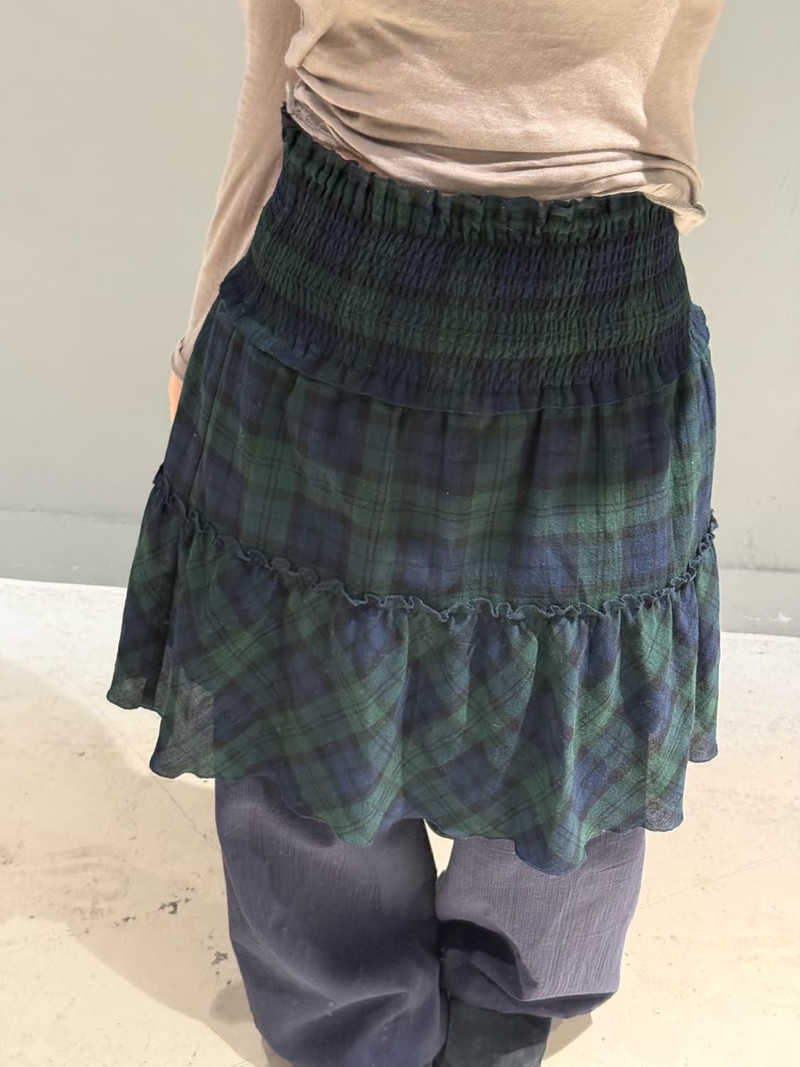check pattern frill can-can skirt 상품이미지2