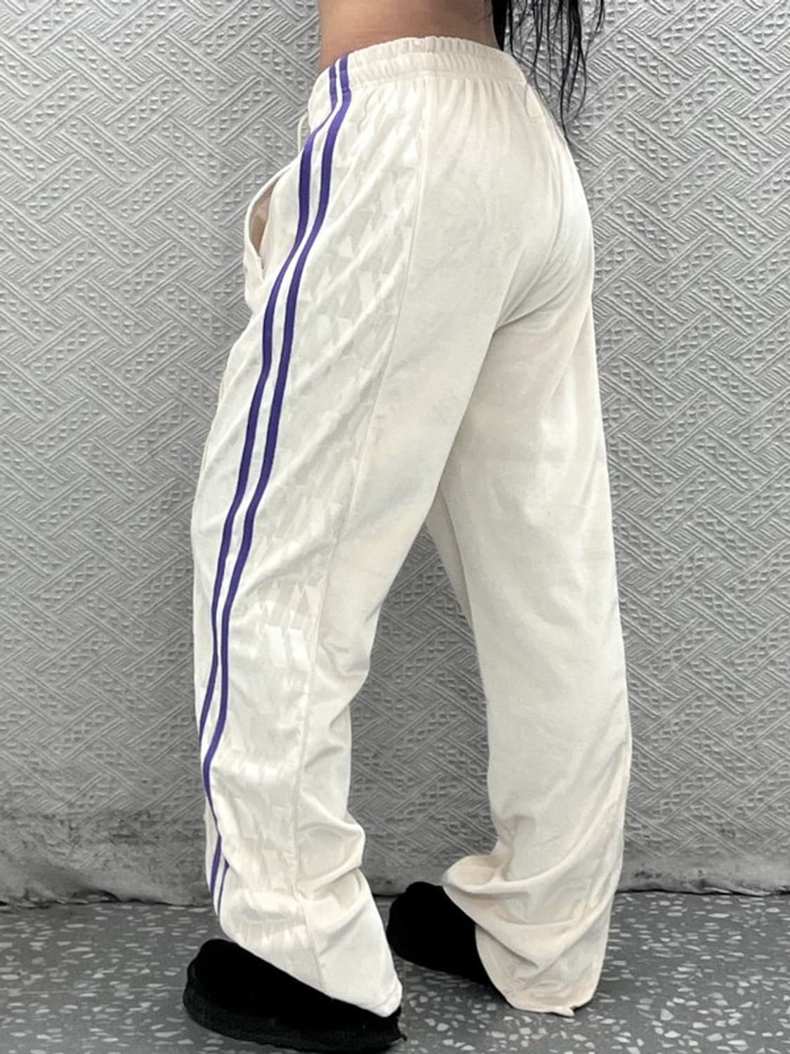 널디 키치 스트릿 기하학 패턴 벨벳 스웻팬츠 L C08675 상품이미지2