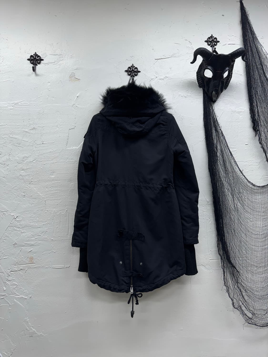 Sly black trimming fur mods coat 상품이미지6