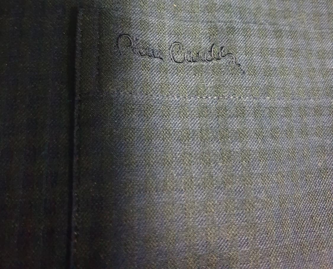 (빈티지) 피에르가르뎅 파리 리넨 마이크로체크 긴팔셔츠 네이비 (100) 상품이미지2