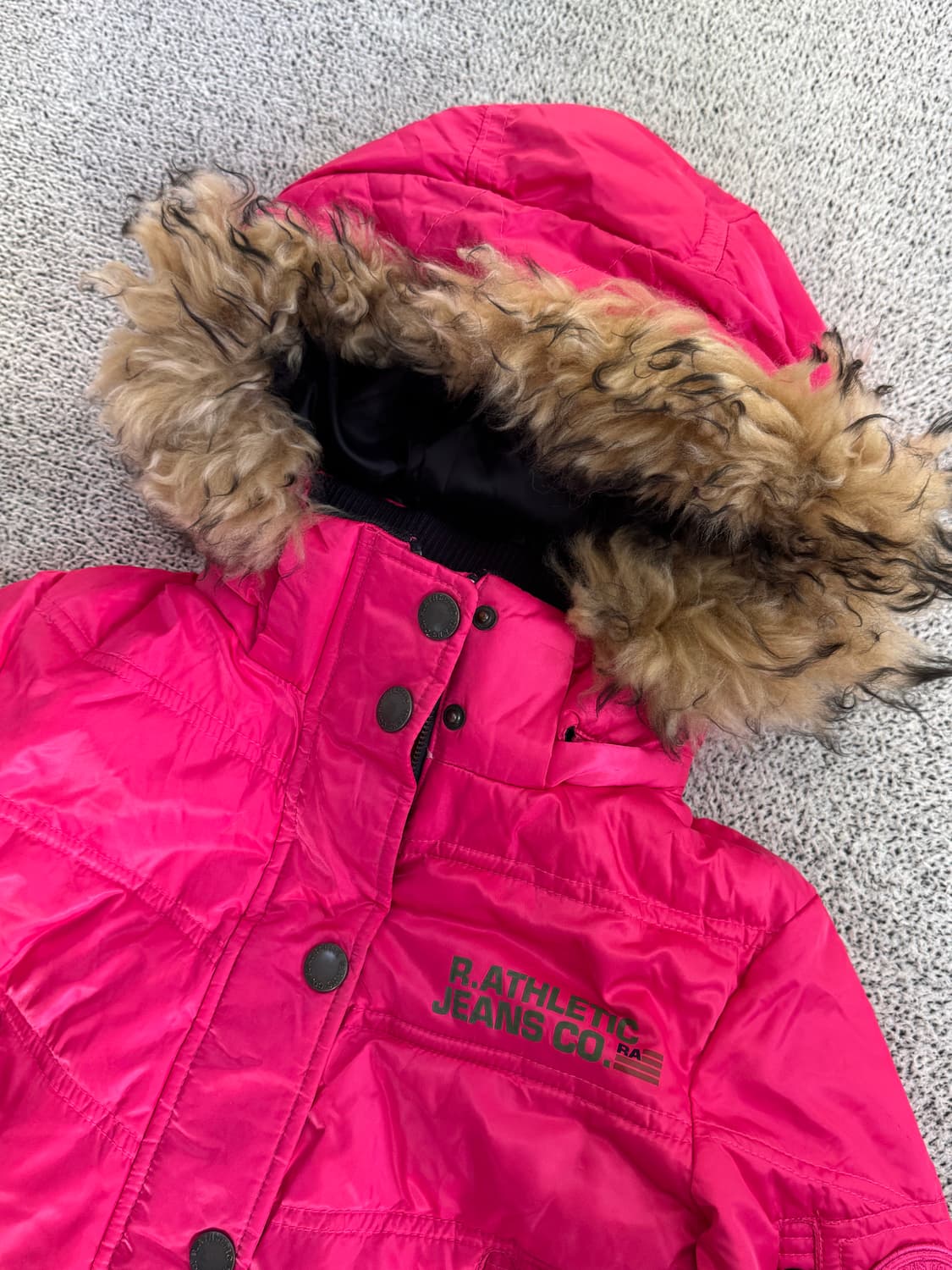 핑크 갸루 퍼 다운자켓 상품이미지2