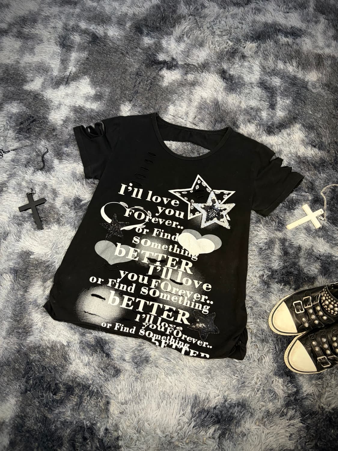 00's lettering damage spangles sleeve 상품이미지9