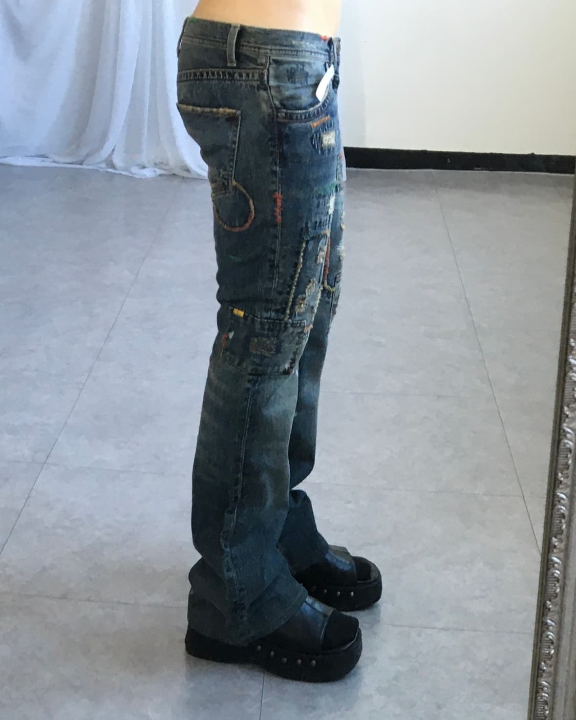 Grunge stitch point denim pants 상품이미지10
