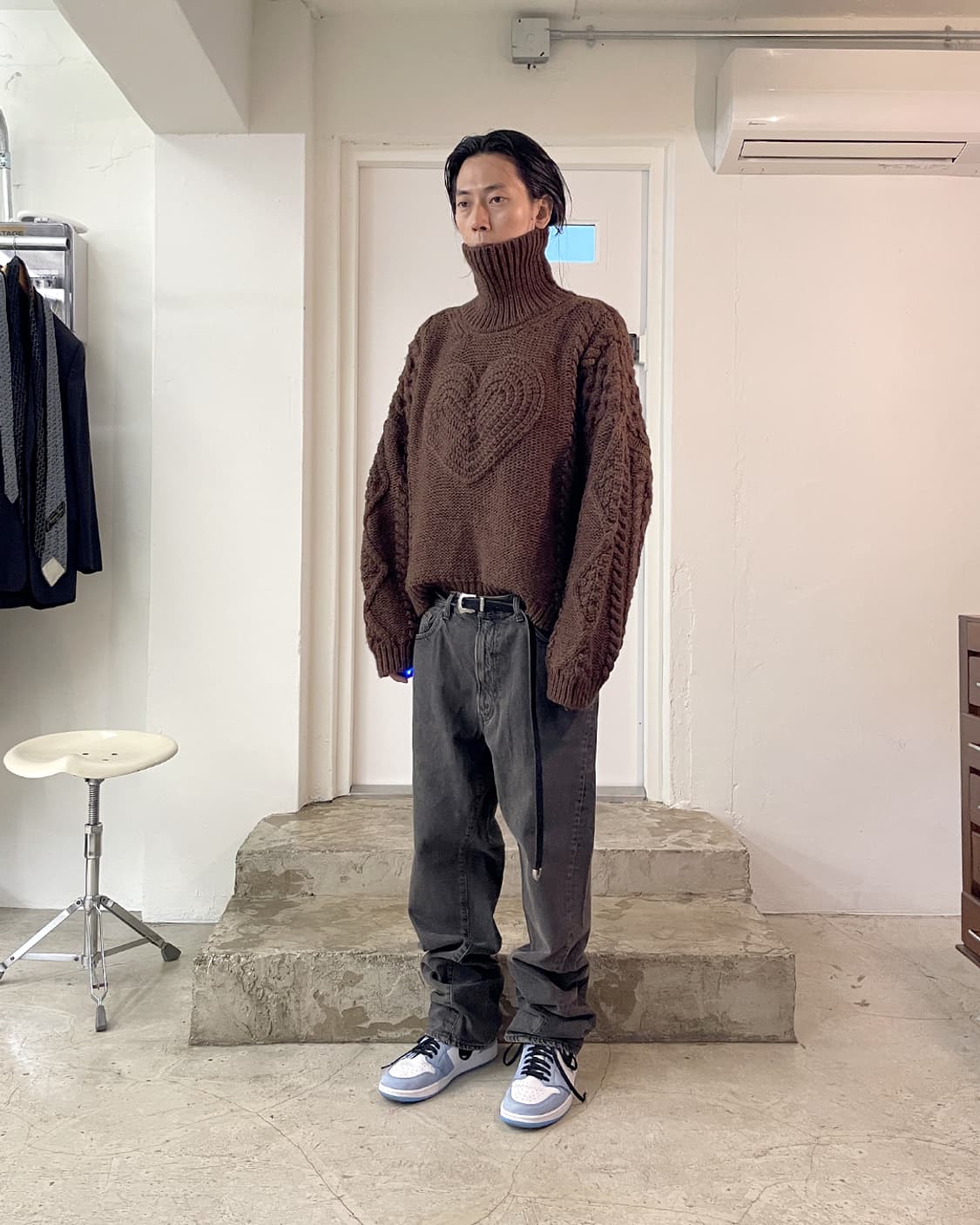 21AW Magliano 마리아노 아란 하트 터틀넥 스웨터 M 상품이미지8