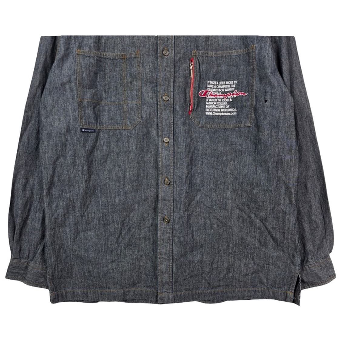 챔피온 U.S.A 어센틱 라인 빈티지 데님 셔츠 XL 상품이미지4