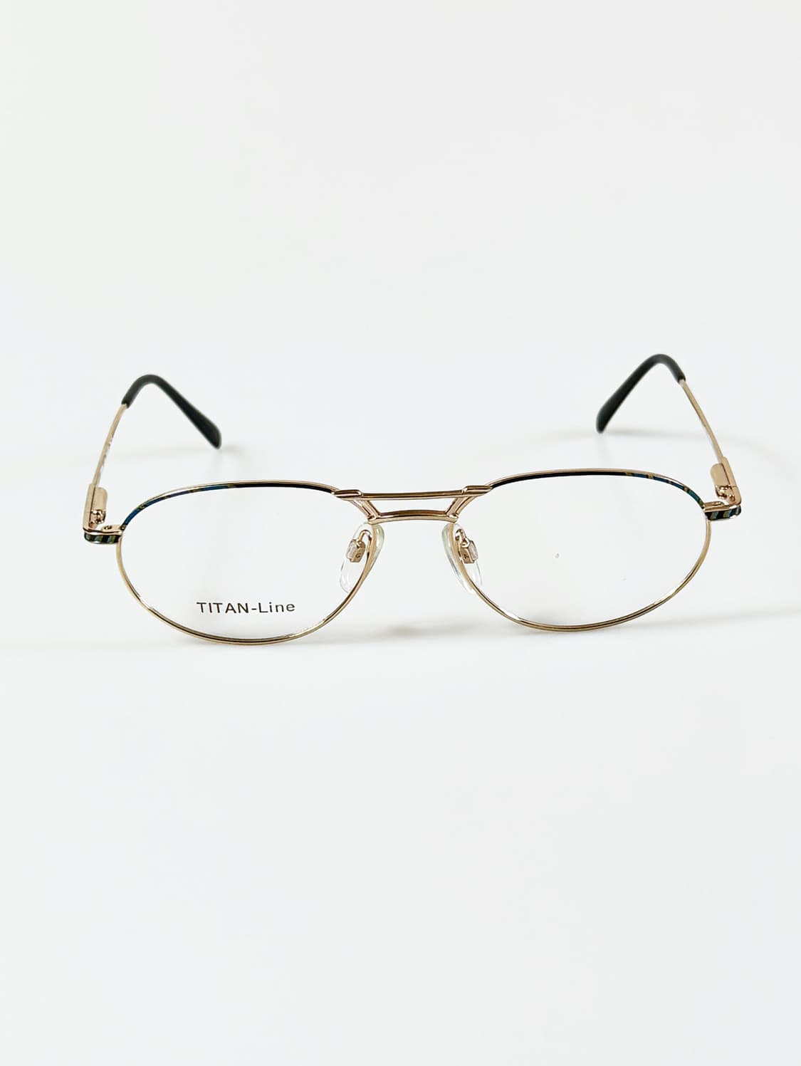 90s 독일제 TITAN LINE 티타늄 골드 오벌 메탈 빈티지 안경 상품이미지1