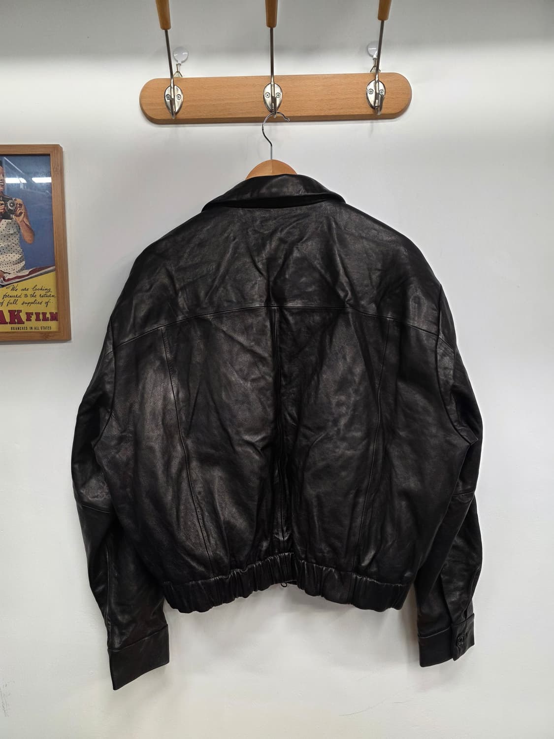 [L]쿠어 COOR 램스킨 크리즈 블루종 블랙 상품이미지6