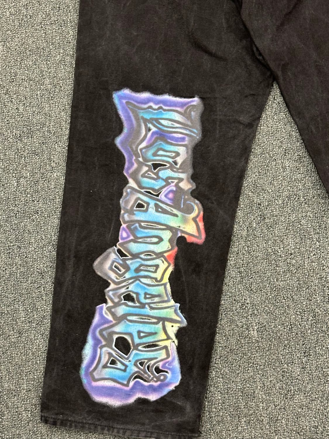 32)XLARGE 빈티지 블랙 그래픽 카펜터 팬츠 상품이미지5