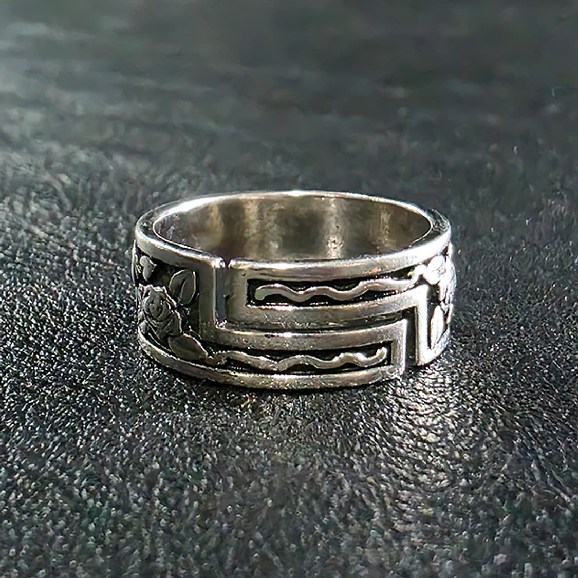 Hwaho 실버 남자 엔틱 빈티지 명품 꽃 호랑이 반지 상품이미지4