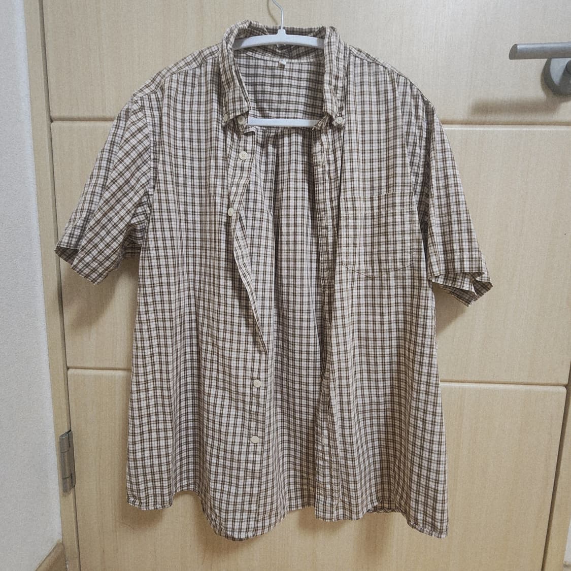 Japanese vintage check half shirt 상품이미지1