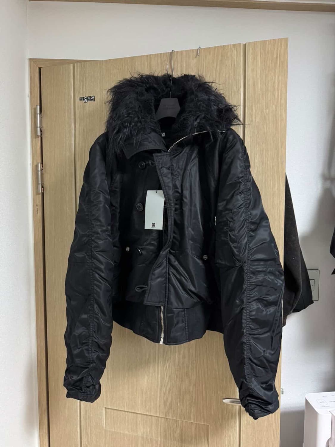 [2] Sundayoffclub 퍼후드 봄버자켓 black 상품이미지2