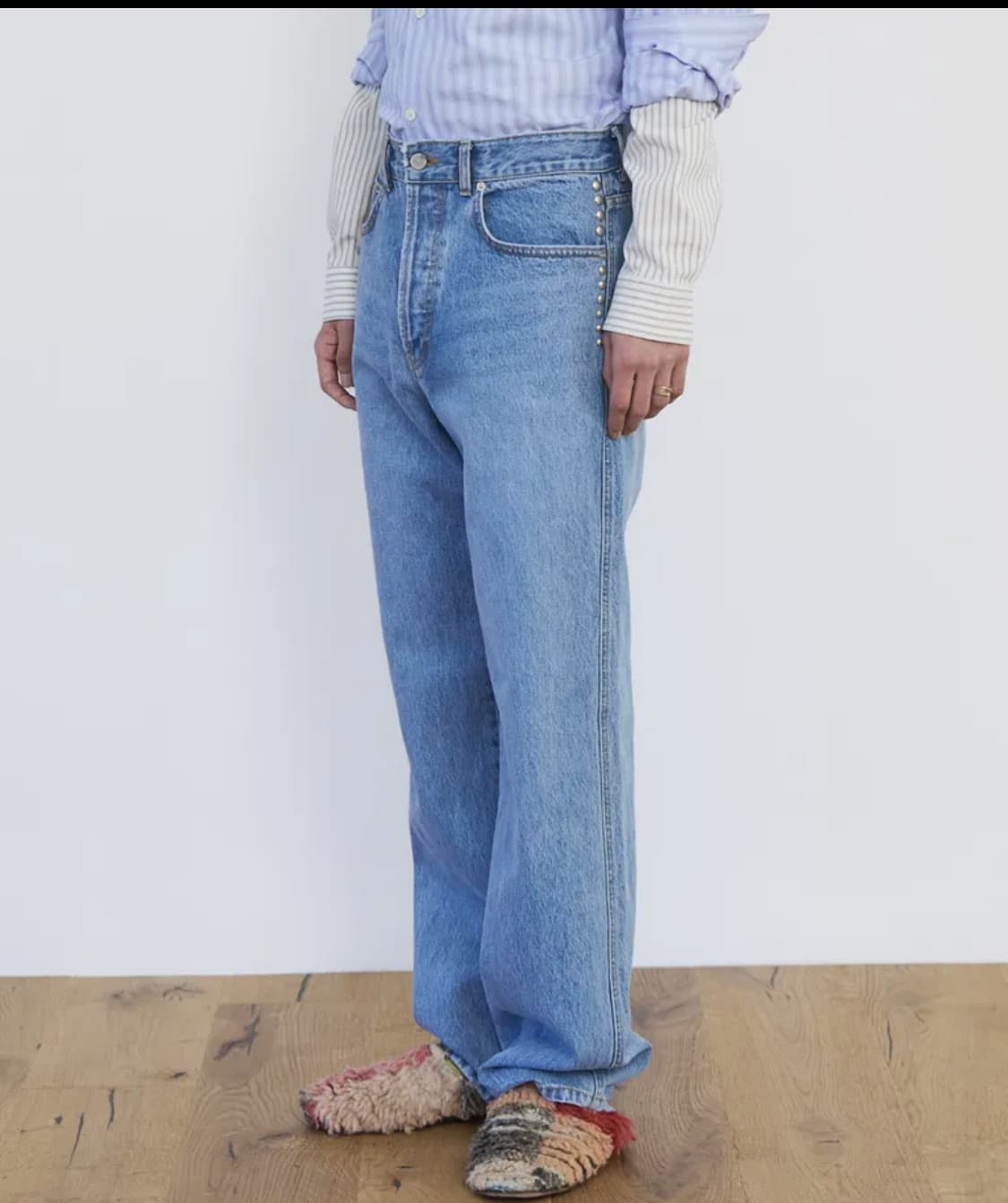 웨스켄 Embroidered Pocket Jeans (Blue) 상품이미지2