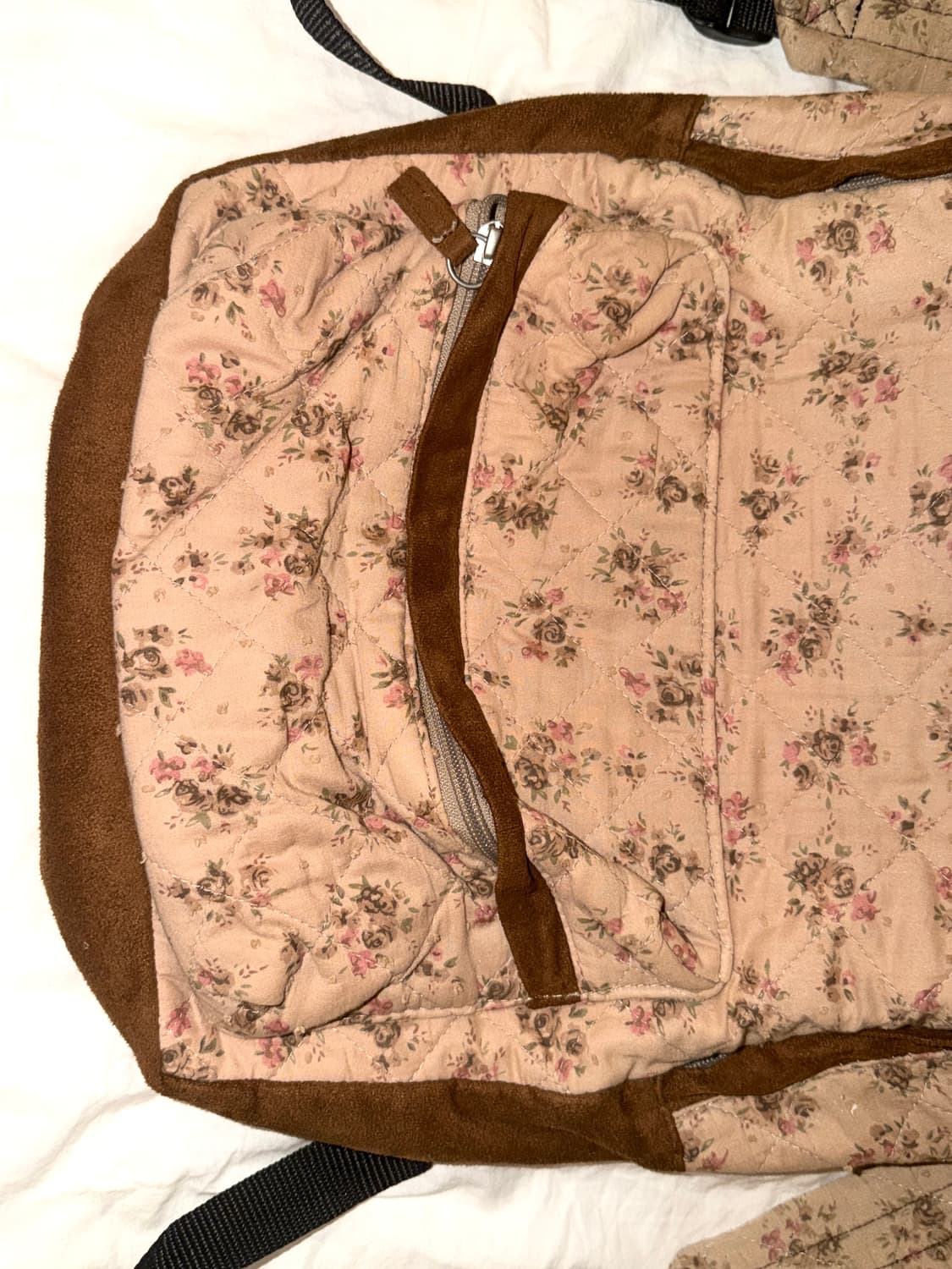 그런지페어리 모리걸 초코 브라운 플라워 밀크티 백팩 하구미 상품이미지2