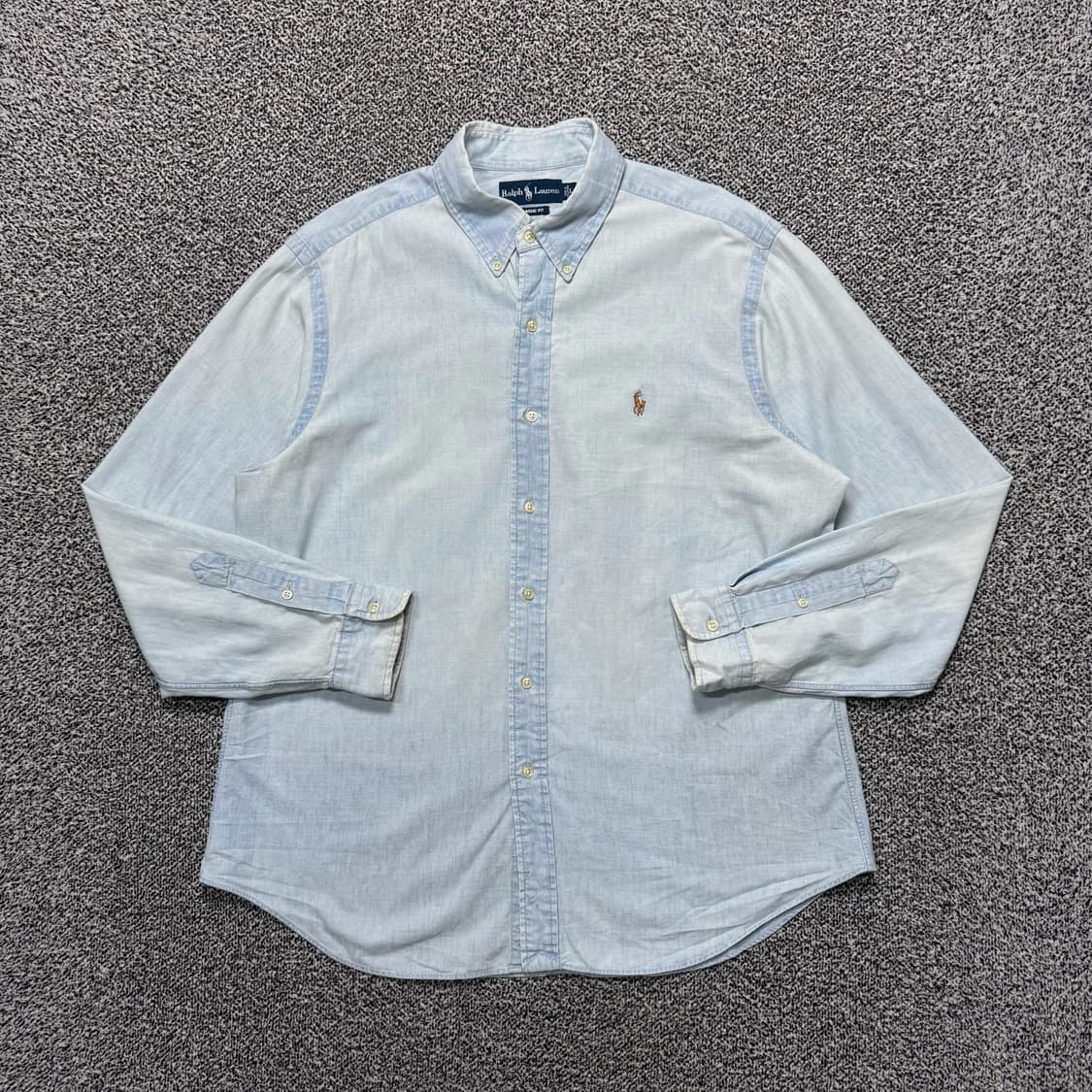 Name : 폴로 랄프로렌 샴브레이 연청 데님 오버핏 셔츠 :)  상품이미지1