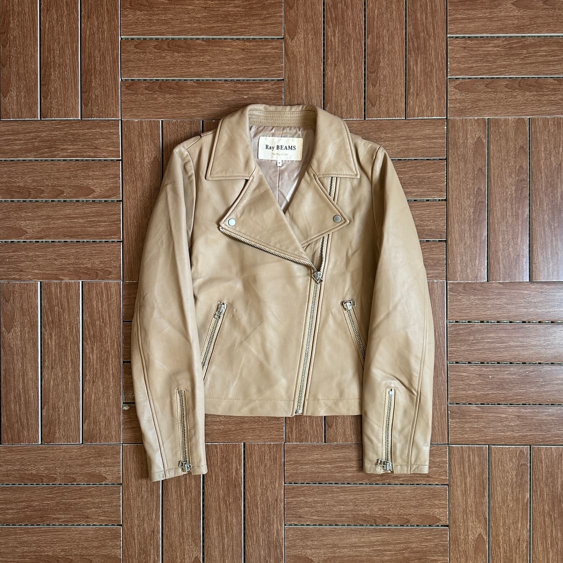 Ray beams sheepskin rider leather jacket 상품이미지1