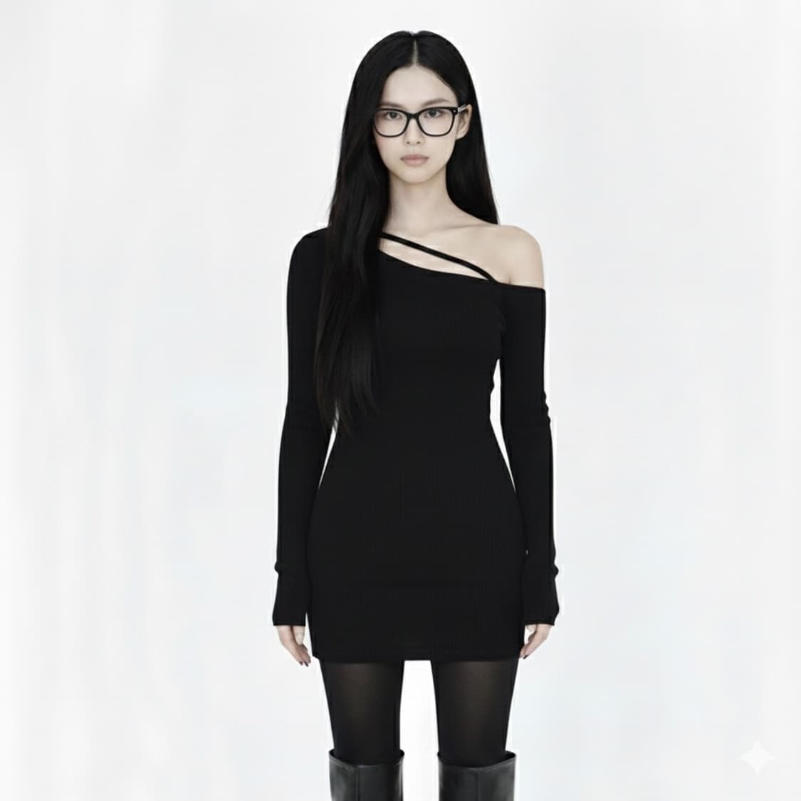 원숄더 슬림핏 원피스 상품이미지1