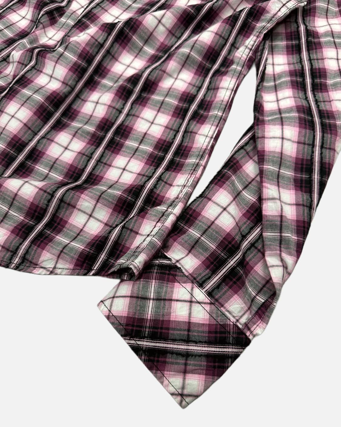 western texture check layered shirt 상품이미지5