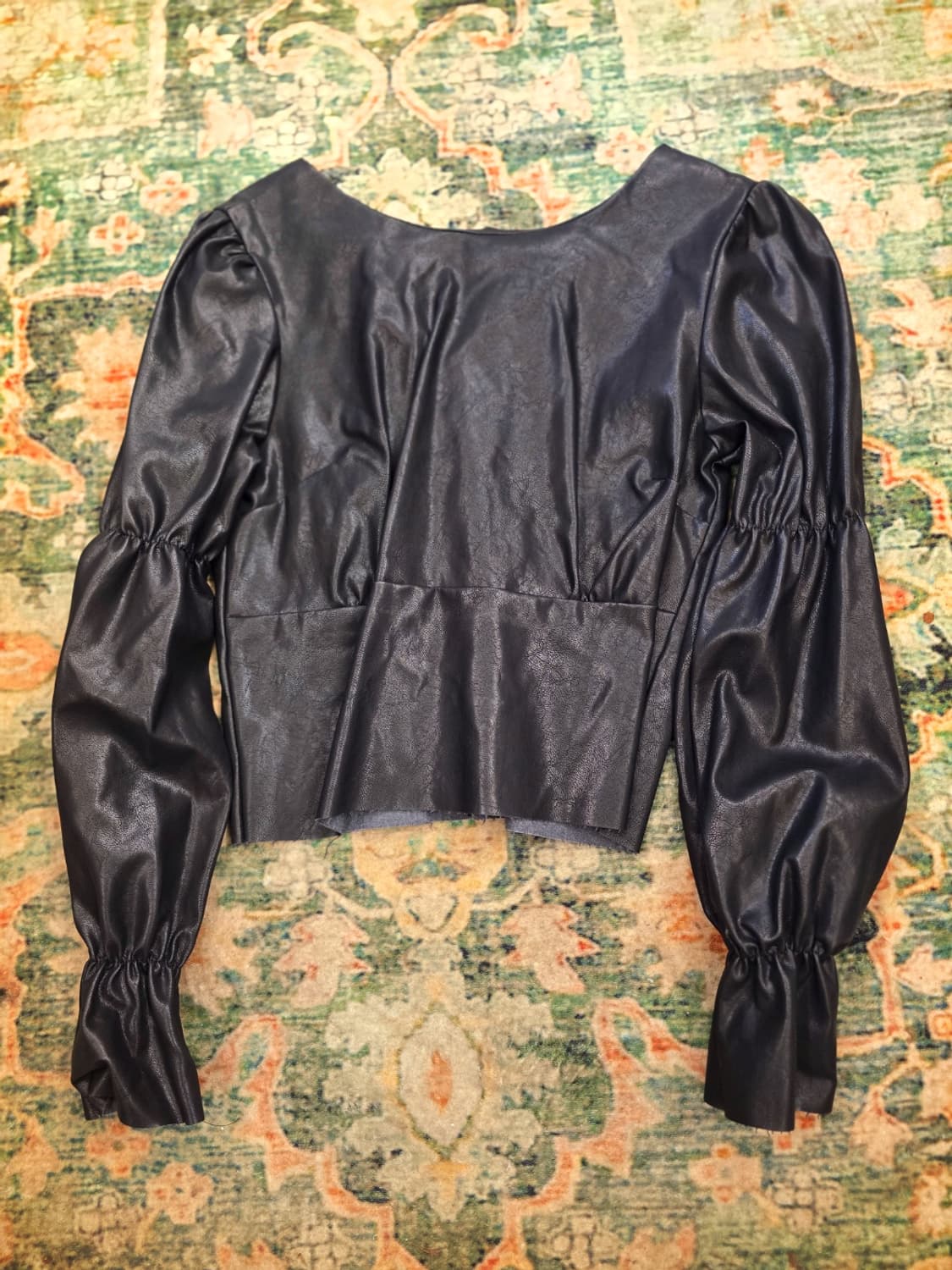 일본빈티지 블랙 레더 브라우스 상품이미지3