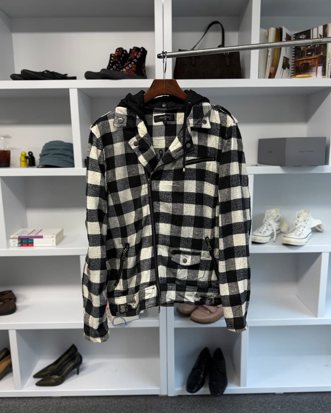 in the attic 체크 라이더 스타일 자켓 상품이미지1