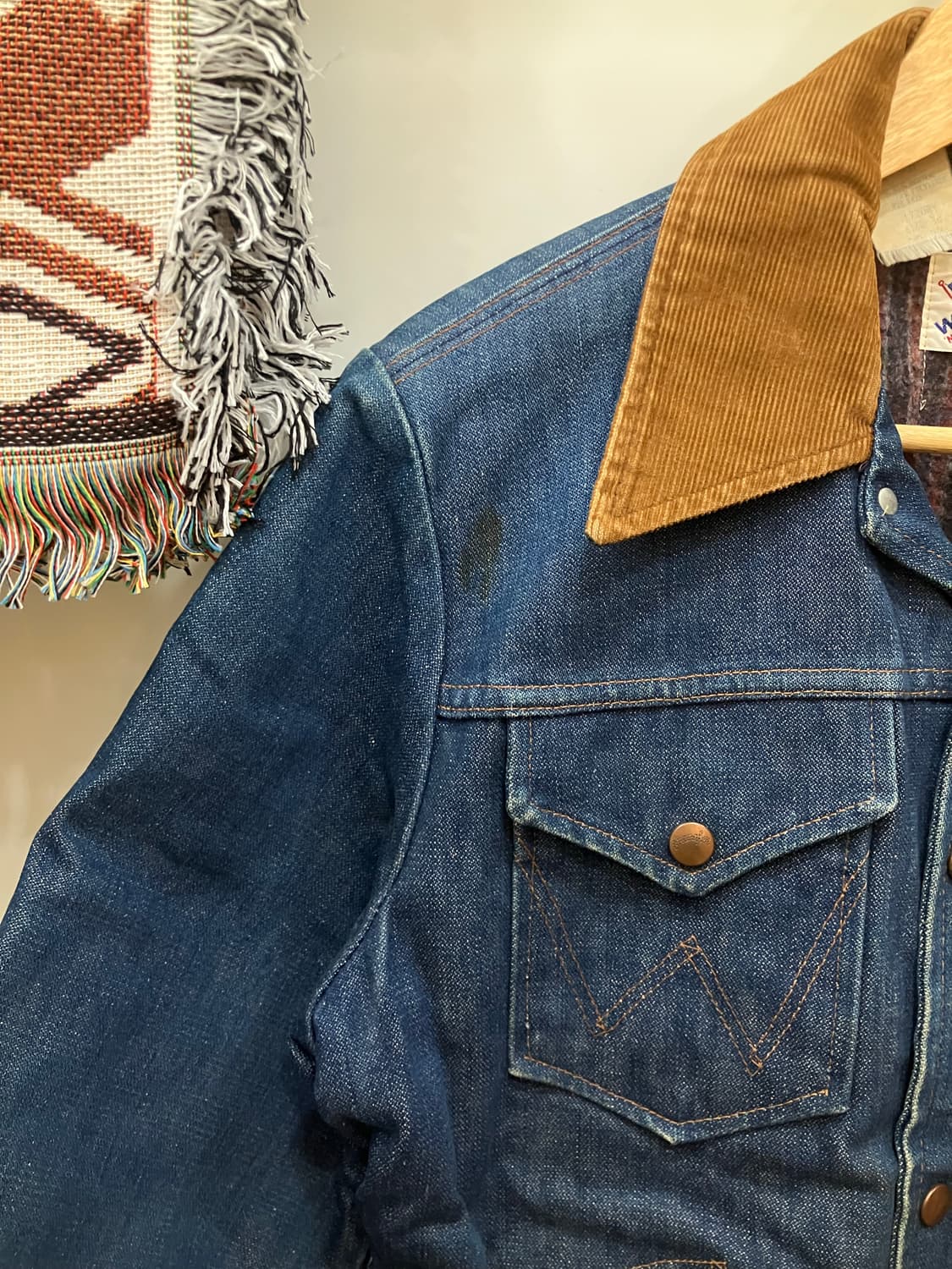 80s wrangler jr720nv 랭글러 블랭킷 데님 자켓 상품이미지4