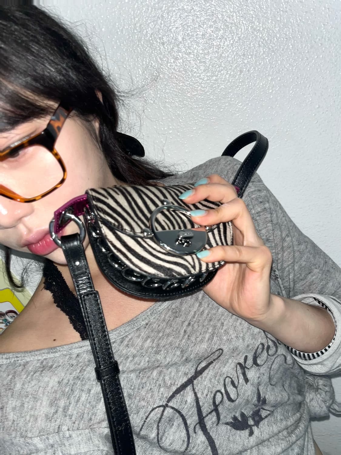 DIESEL Real fur zebra mini bag 상품이미지1