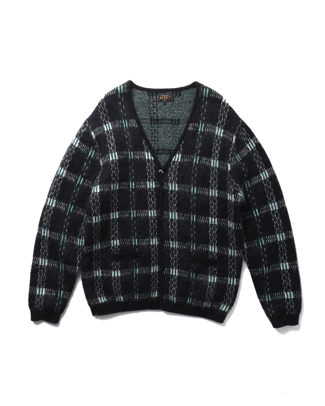 BEAMS PLUS Mohair Check Cardigan 상품이미지1