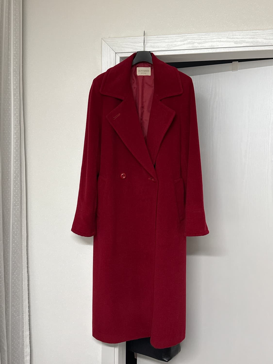 앙고라100 레드 롱코트 상품이미지3