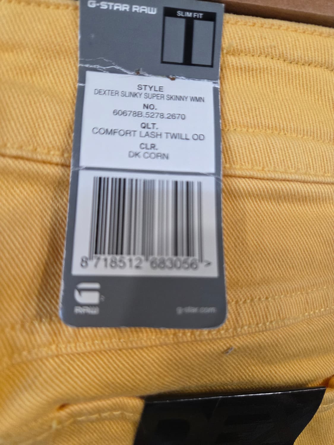 G스타로우 덱스터 옐로우 스키니진(W25/L32) 상품이미지6