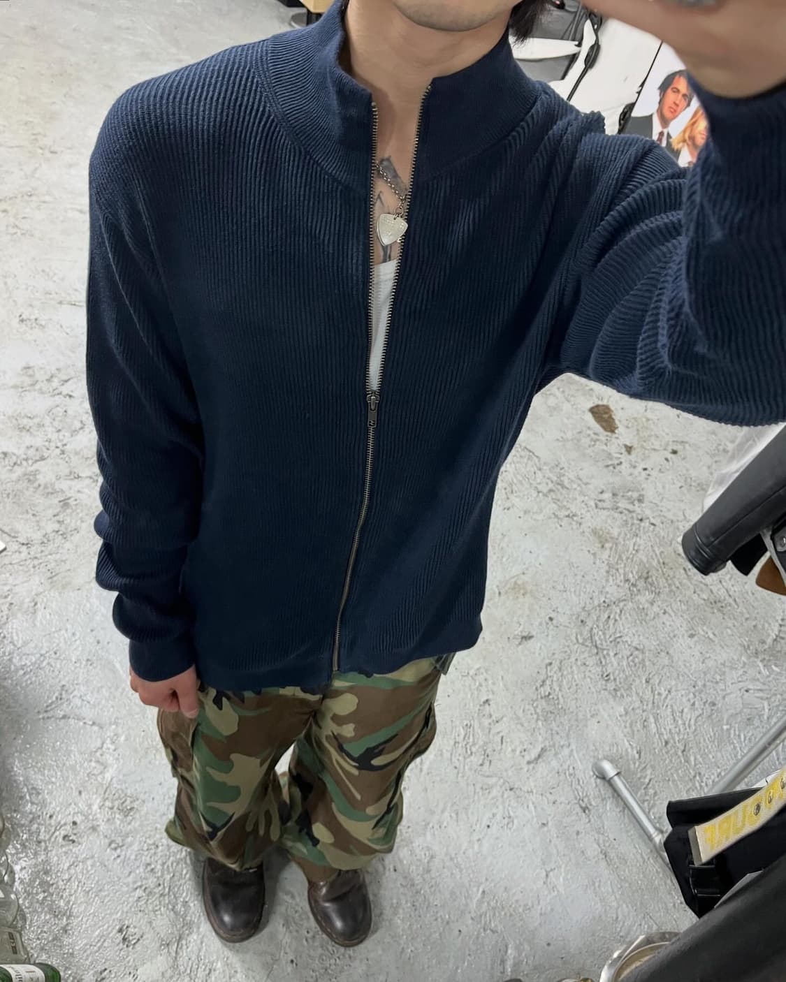 Muji knit zip up 상품이미지1