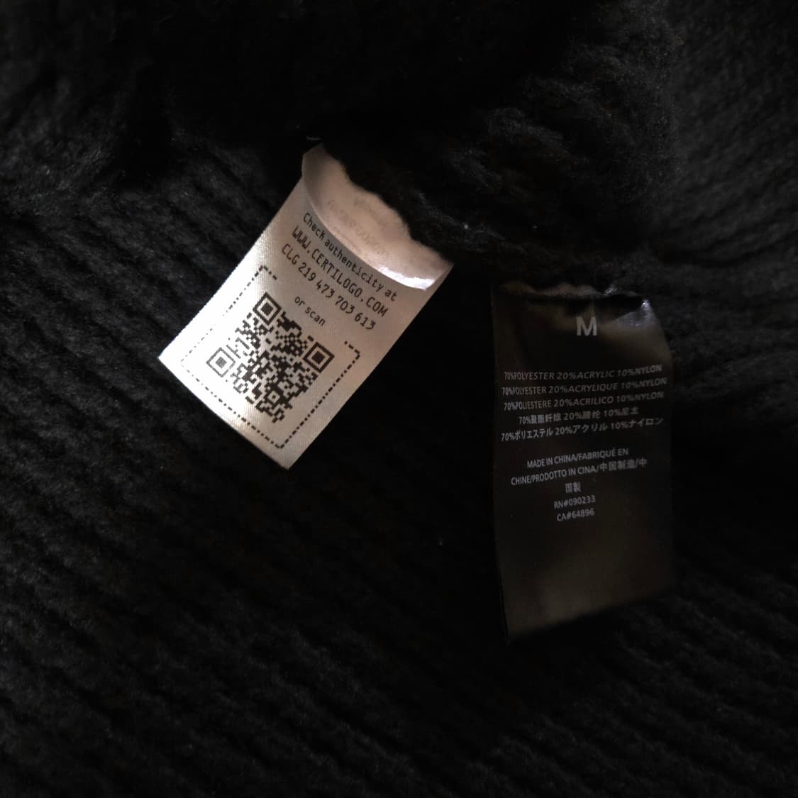 피어오브갓 에센셜 오버핏 헤비 와플 크루넥 니트 스웨터 M 블랙 상품이미지9