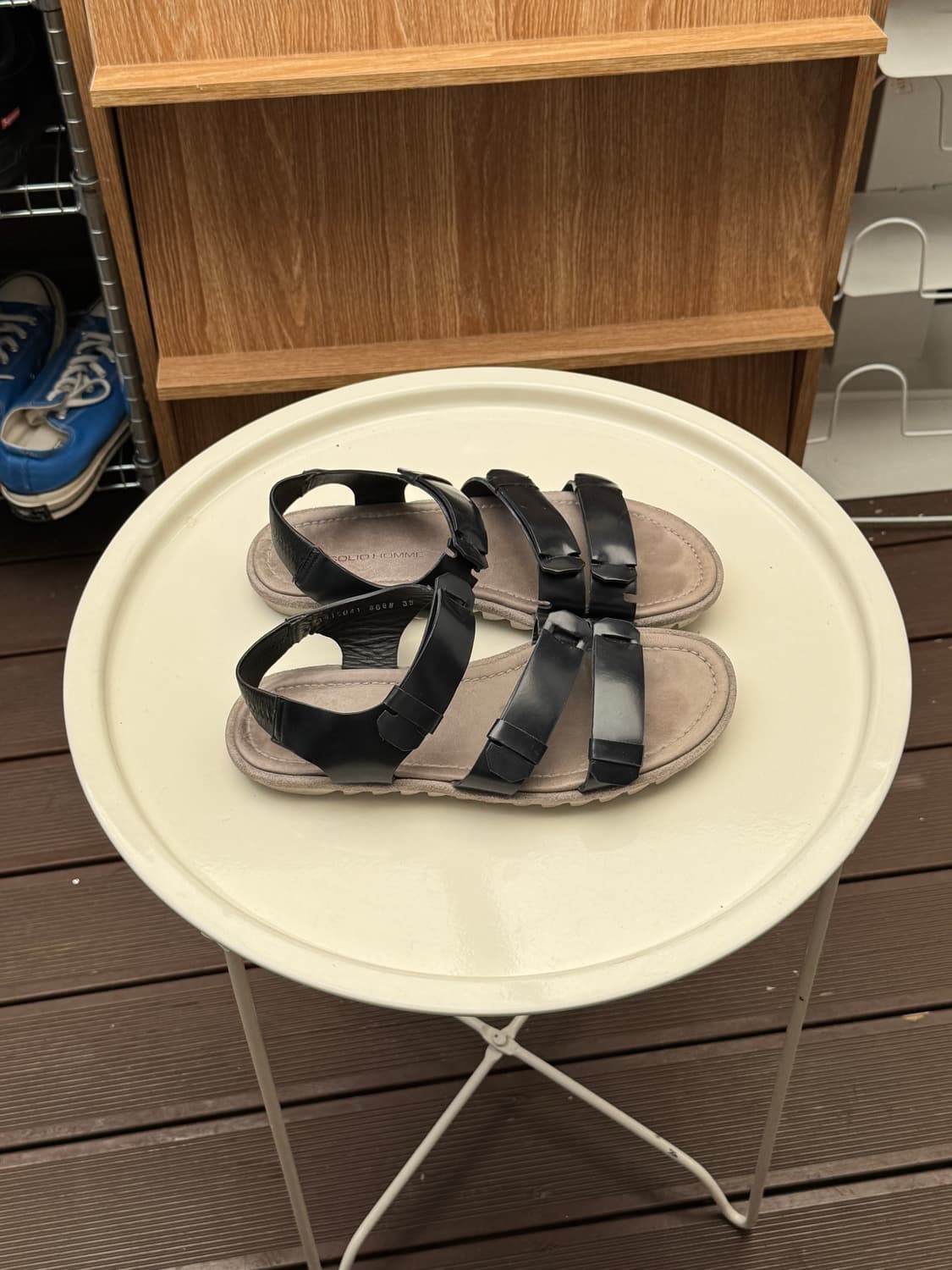 솔리드옴므 소가죽 블랙 스트랩 샌들 39(250-255) 상품이미지4