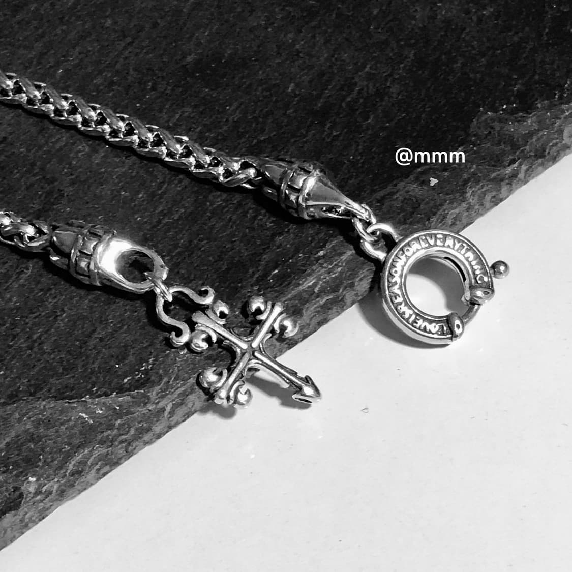 (Unisex) 크로스링 버클 체인팔찌 상품이미지7