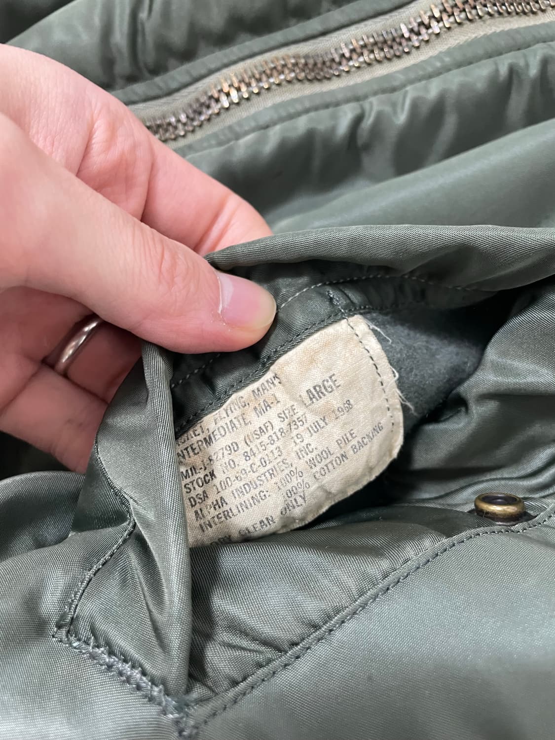 (L)60s 오리지널 ma-1 8279d 알파인더스트리 상품이미지7