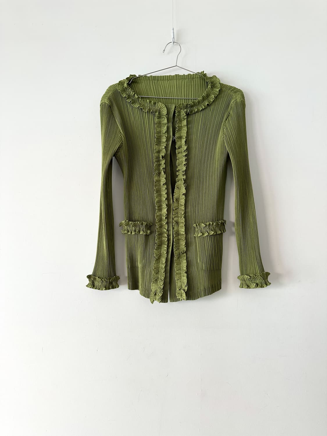 Ruffle detail open cardigan 상품이미지1