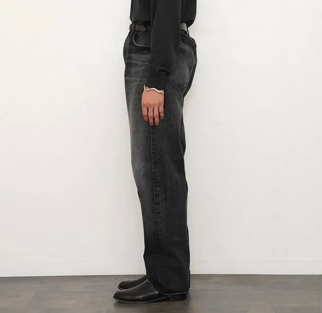  [4] 오라리 24AW 셀비지 와이드 데님 블랙 상품이미지2